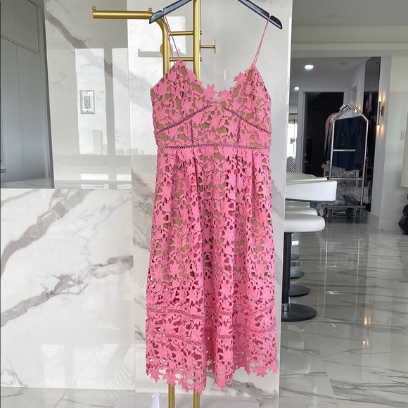 SELF-PORTRAIT
Pink Azaelea Lace Midi Dress - Picture 2 of 10
